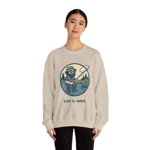 Grateful Dead - Fly Fishin' Jerry | Life is dead. Crewneck Sweatshirt - StealieShop
